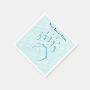 Polar Bear Paw Print Serviette