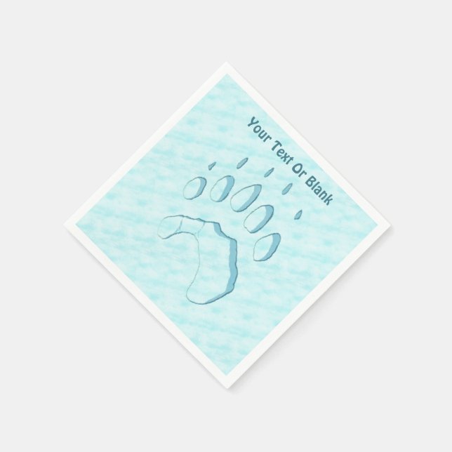 Polar Bear Paw Print Serviette (Ecke)