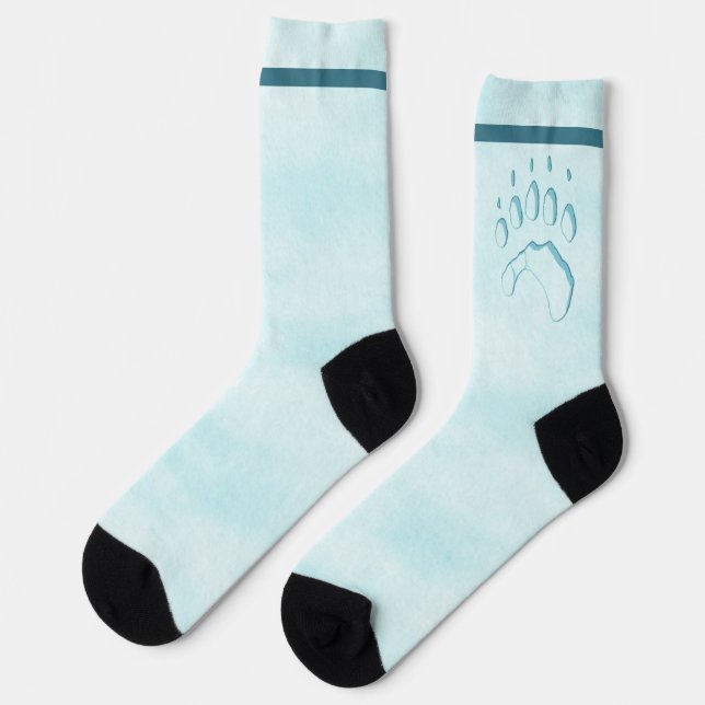 Polar Bear Paw Print Socken (Linkes Detail)