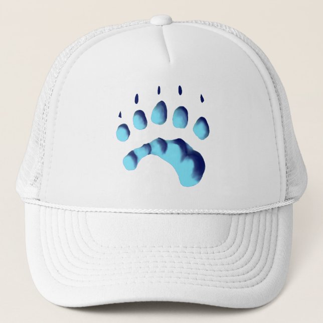 Polar Bear Paw Print Truckerkappe (Vorderseite)