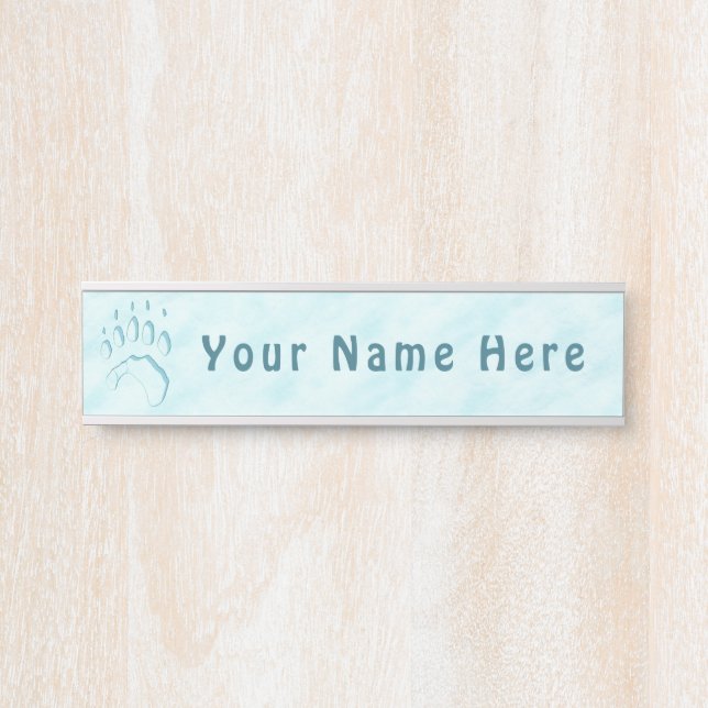 Polar Bear Paw Print Türschild (Vorderseite )