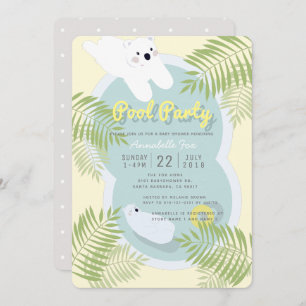 Polar Bear Pool Party Kinderdusche Einladung