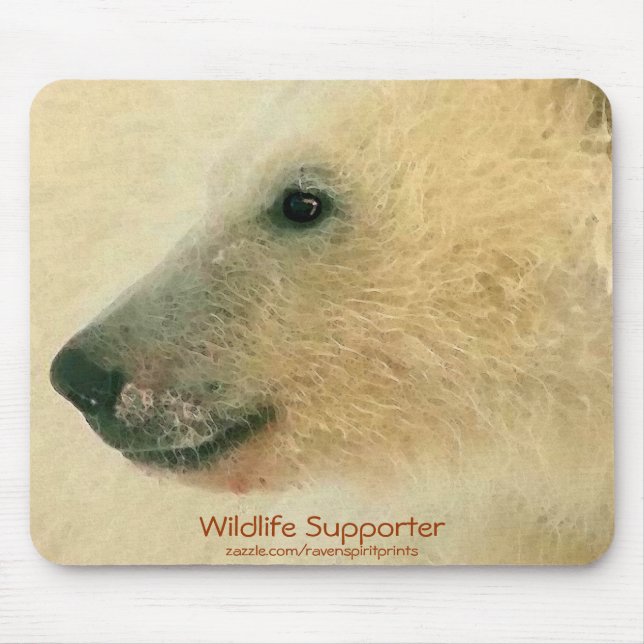 Polar Bear Portrait Mousepad (Vorne)