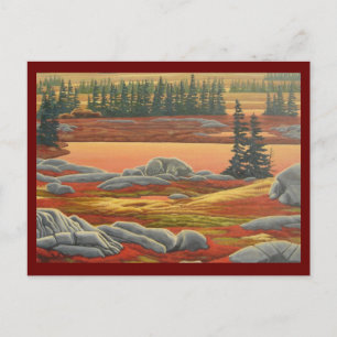 Polar Bear Postcard Autumn Bear Art Postkarten