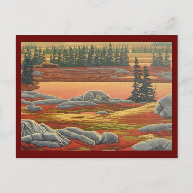 Polar Bear Postcard Autumn Bear Art Postkarten (Vorderseite)