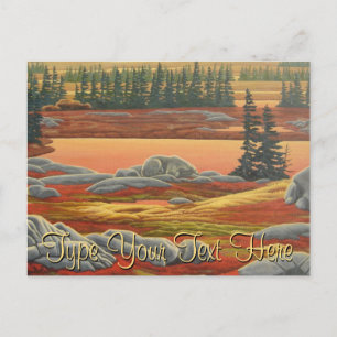 Polar Bear Postcard Autumn Bear Art Postkarten