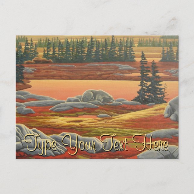 Polar Bear Postcard Autumn Bear Art Postkarten (Vorderseite)