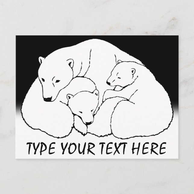 Polar Bear Postcard Bären Familie Postkarten (Vorderseite)