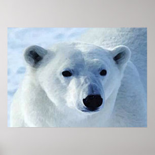 Polar Bear Print Poster