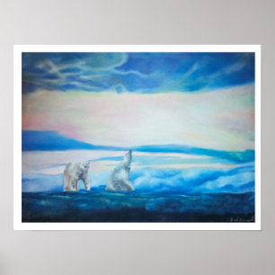 Polar Bear Print Poster