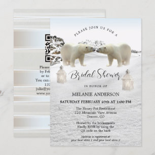 Polar Bear QR Code Winter Bridal Dusche Einladung
