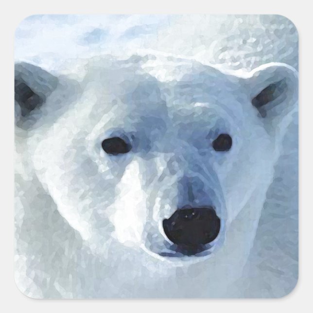 Polar Bear Quadratischer Aufkleber (Vorderseite)