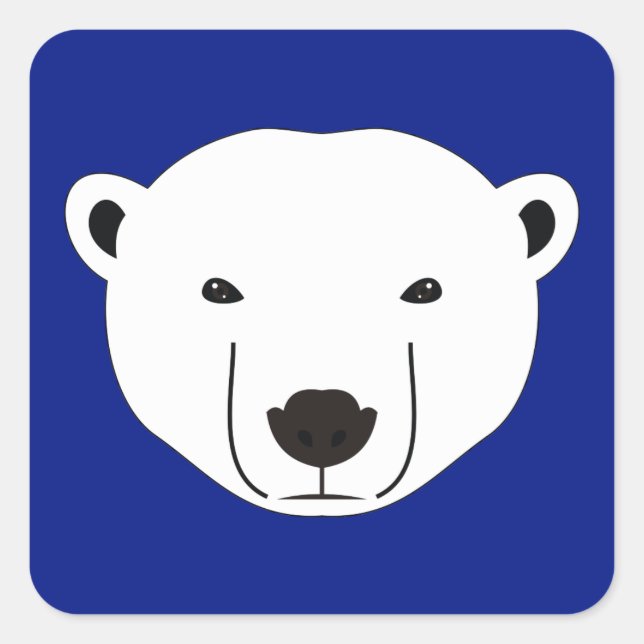 Polar Bear Quadratischer Aufkleber (Vorderseite)