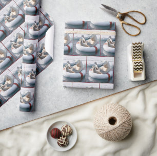 Polar Bear Reading a Newspapier Geschenkpapier