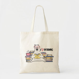 Polar Bear Reading Book Tragetasche