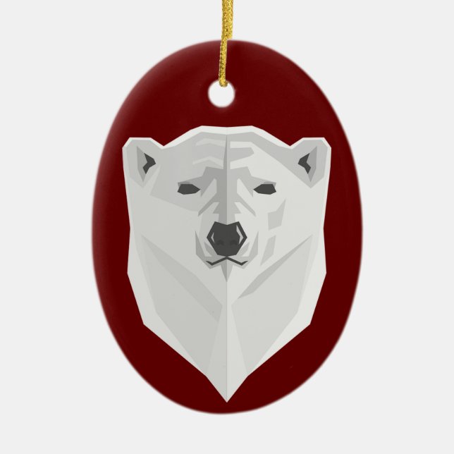 Polar Bear & Red Keramik Ornament (Vorne)
