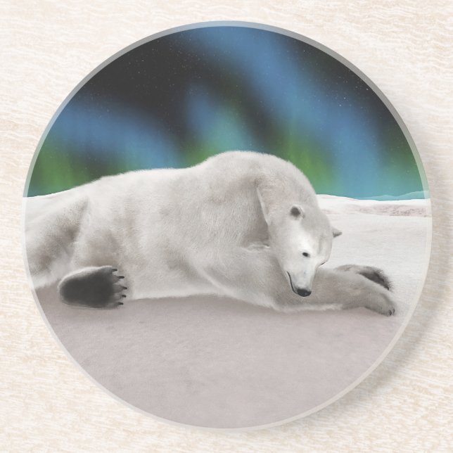 Polar Bear Resting Getränkeuntersetzer (Vorne)