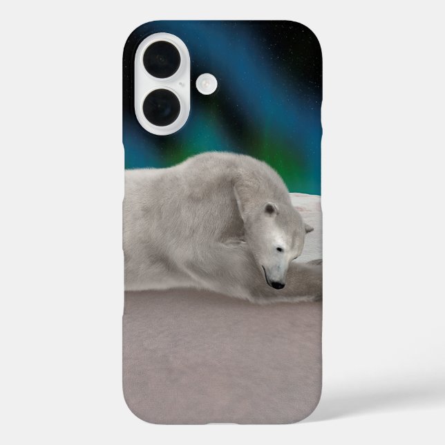Polar Bear Resting iPhone 16 Hülle (Rückseite)