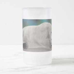 Polar Bear Resting Mattglas Bierglas