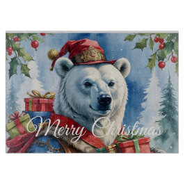 Polar Bear Santa Christmas Design Schneidebrett