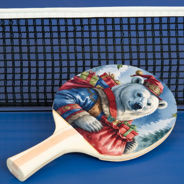 Polar Bear Santa Christmas Design Tischtennis Schläger (InSitu)