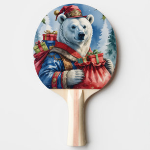 Polar Bear Santa Christmas Design Tischtennis Schläger