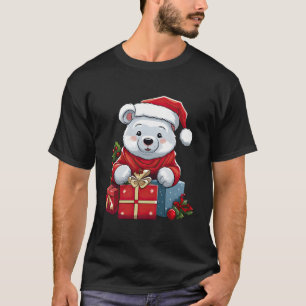 Polar Bear Santa Claus Hat Weihnachtsschnee Xmas P T-Shirt