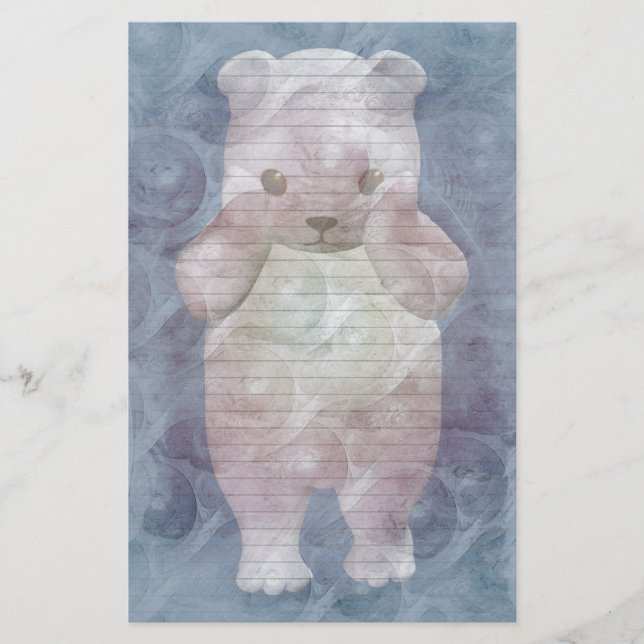 Polar Bear Schreibwaren — optionale Linien Briefpapier (Vorderseite)