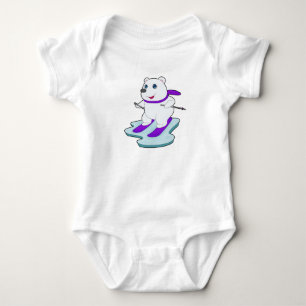 Polar bear Skier Ski Baby Strampler