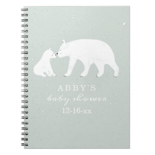 Polar Bear Snow Boy Mama Baby shower livre d'hôte