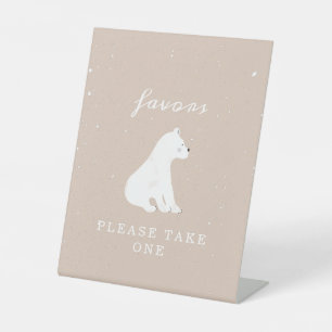 Polar Bear Snow Girl Babydusche Favoriten Sockelschild