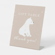 Polar Bear Snow Girl Babydusche Geschenk Tisch