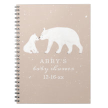 Polar Bear Snow Girl Mama Baby Shooting Guest Book