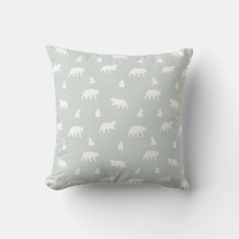 Polar Bear Snow Pattern Blau Kissen
