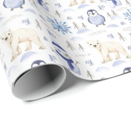 Polar Bear Snowflake Weihnachtswrapping Paper Geschenkpapier
