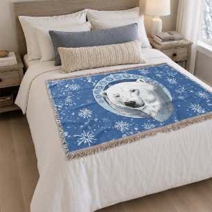 Polar Bear Snowflakes Art Nouveau Decke