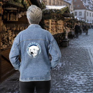 Polar Bear Snowflakes Art Nouveau Jeansjacke