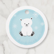 Polar Bear Snowflakes Blue Baby Dusche
