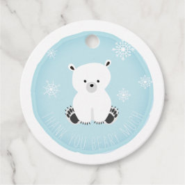 Polar Bear Snowflakes Blue Baby Dusche Geschenkanhänger
