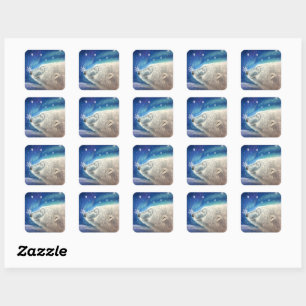 Polar Bear Snowflakes Stickers