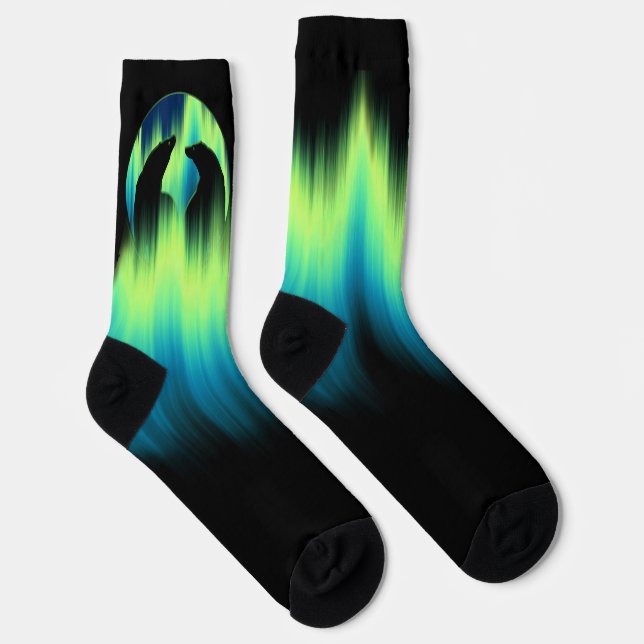 Polar Bear Socks Aurora Bears Art Socks Customize Socken (Rechts)
