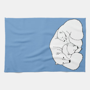 Polar Bear Towel Mother & Cubs Bear Tee Handtuch