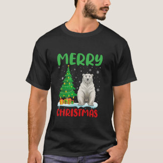 Polar Bear Tree Xmas Sweater Men Ugly Christ T-Shirt