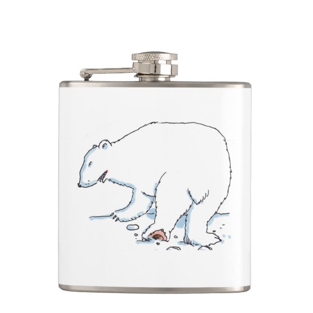 Polar Bear umhüllter Kolben Flachmann (Vorderseite)