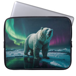 Polar Bear und Aurora Art Laptopschutzhülle