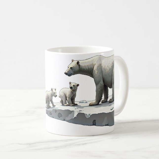 Polar Bear und Cubs Kaffeetasse (VorderseiteRechts)