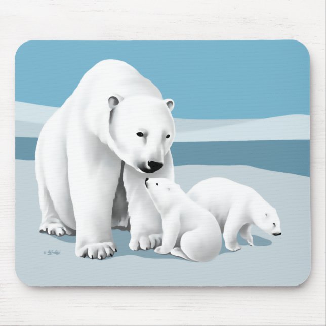Polar Bear und Cubs Mousepad (Vorne)