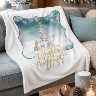 Polar Bear und Pinguin Fleece Blanket