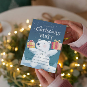 Polar Bear und präsentiert Weihnachts-Party Einladung
