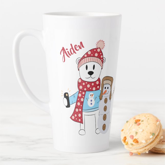 Polar Bear und Snowman Latte Tasse (Beispiel)
